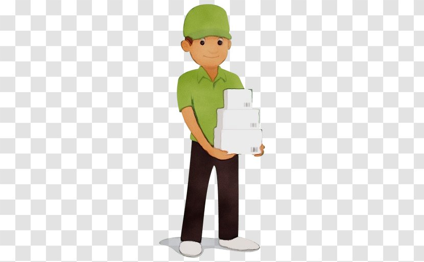 Standing Cartoon Job Construction Worker Headgear - Watercolor - Uniform Transparent PNG