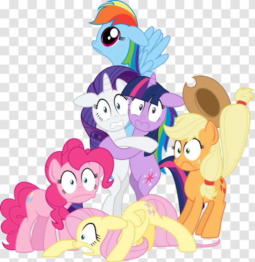 Rarity Applejack Pinkie Pie Rainbow Dash Pony - Silhouette - Base Element Transparent PNG