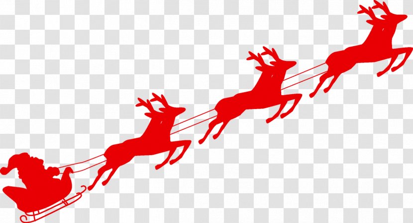 Reindeer Santa Claus Sled Christmas Transparent PNG