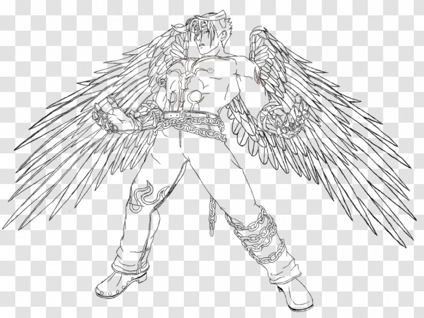 Jin Kazama Drawing Devil Tekken Sketch - Beak Transparent PNG