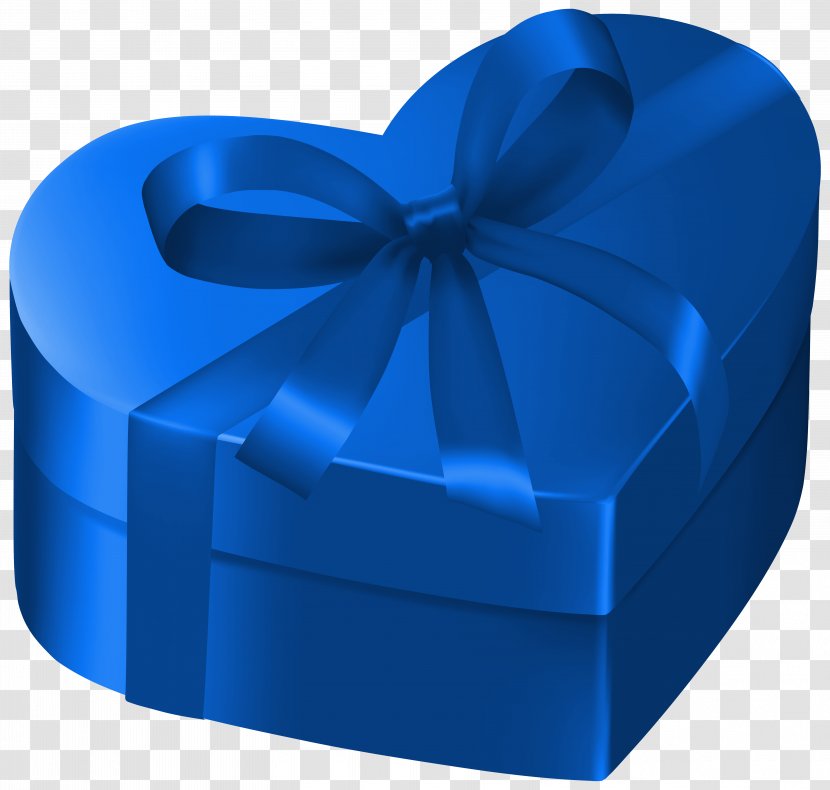 Gift Blue Heart Clip Art - Product - Box Clipart Image Transparent PNG