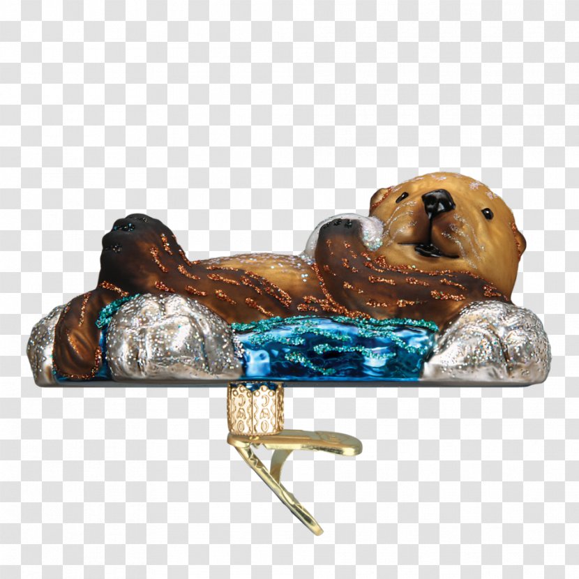 Sea Otter Christmas Ornament North American River - Hand Painted Shells Transparent PNG