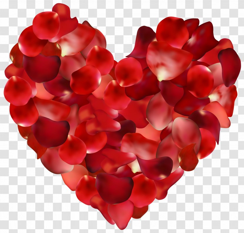Petal Rose Heart Clip Art - Petals Hearts Transparent Image Transparent PNG