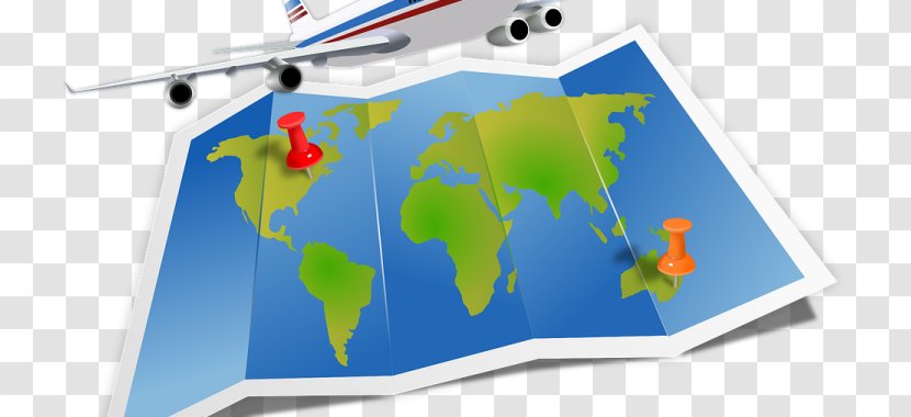 Airplane Flight Globe Map - World Transparent PNG