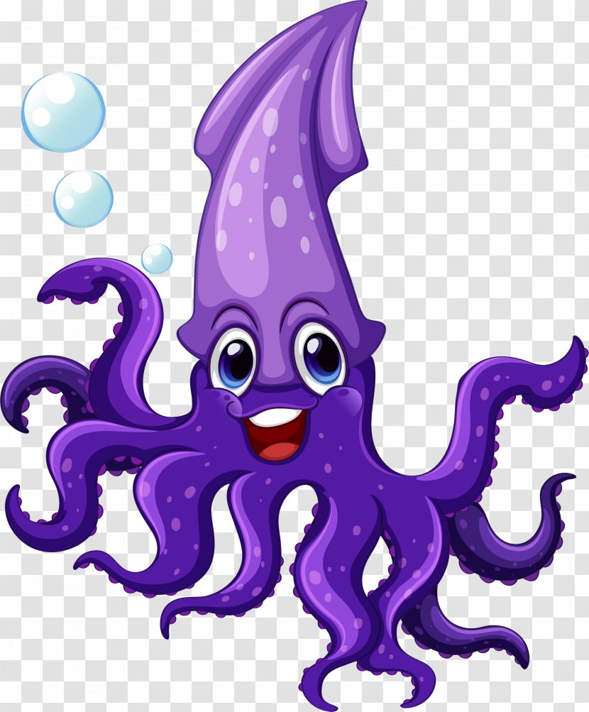 Squid Royalty-free Clip Art - Mythical Creature - Violet Transparent PNG