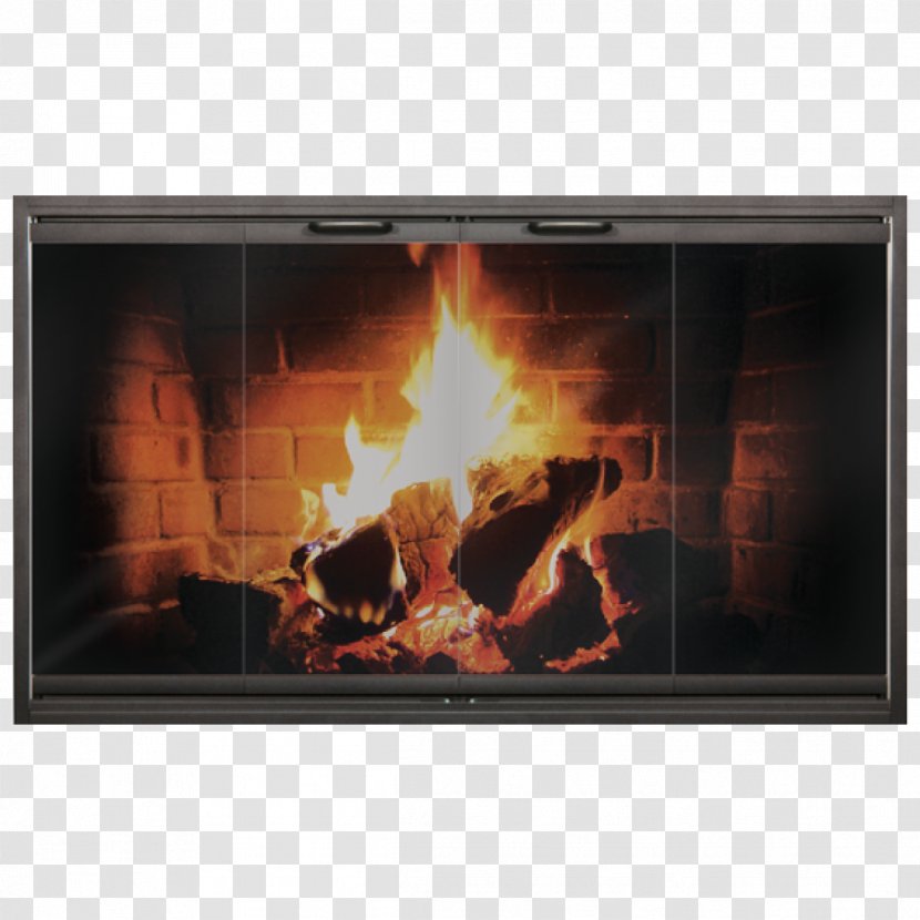 Fireplace Insert Sliding Glass Door - Fire - Chimney Transparent PNG