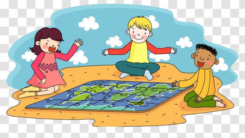 Jigsaw Puzzle Child Play Cartoon - Painting - Children Playing Transparent PNG