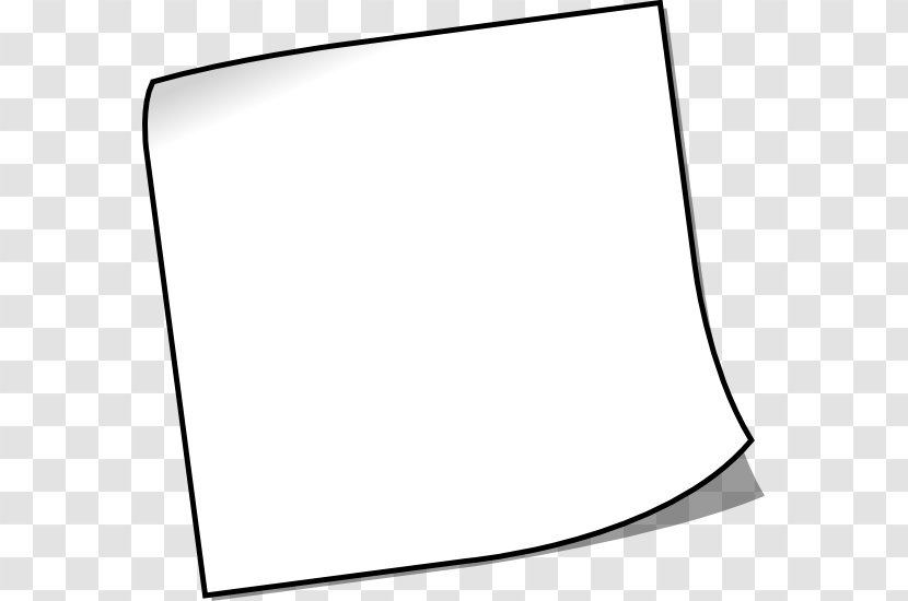 Black And White Line Art Post-it Note - Clip - Sticky Transparent PNG