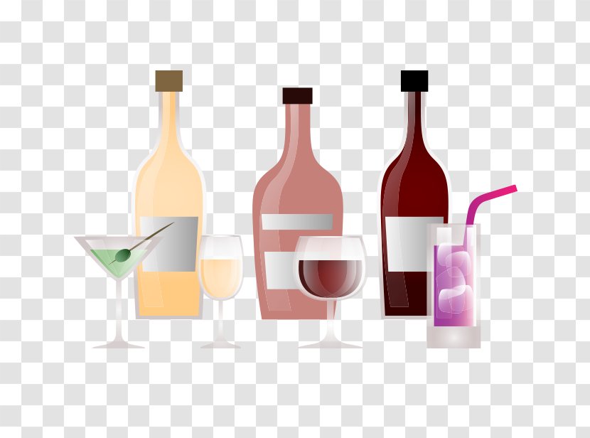Red Wine Drink Bottle - Drinkware - Beverage Transparent PNG