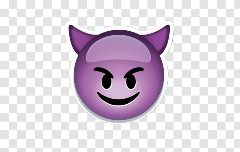 Emoji Sticker Devil Smile Emoticon - Pink Transparent PNG