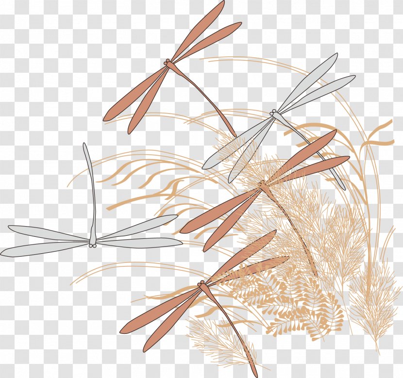 Ukiyo-e Adobe Illustrator Illustration - Plant - Vector Dragonfly Transparent PNG