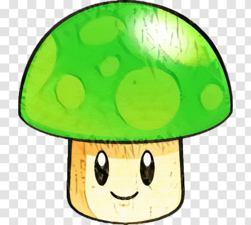 Mushroom Cartoon - Green - Smile Transparent PNG