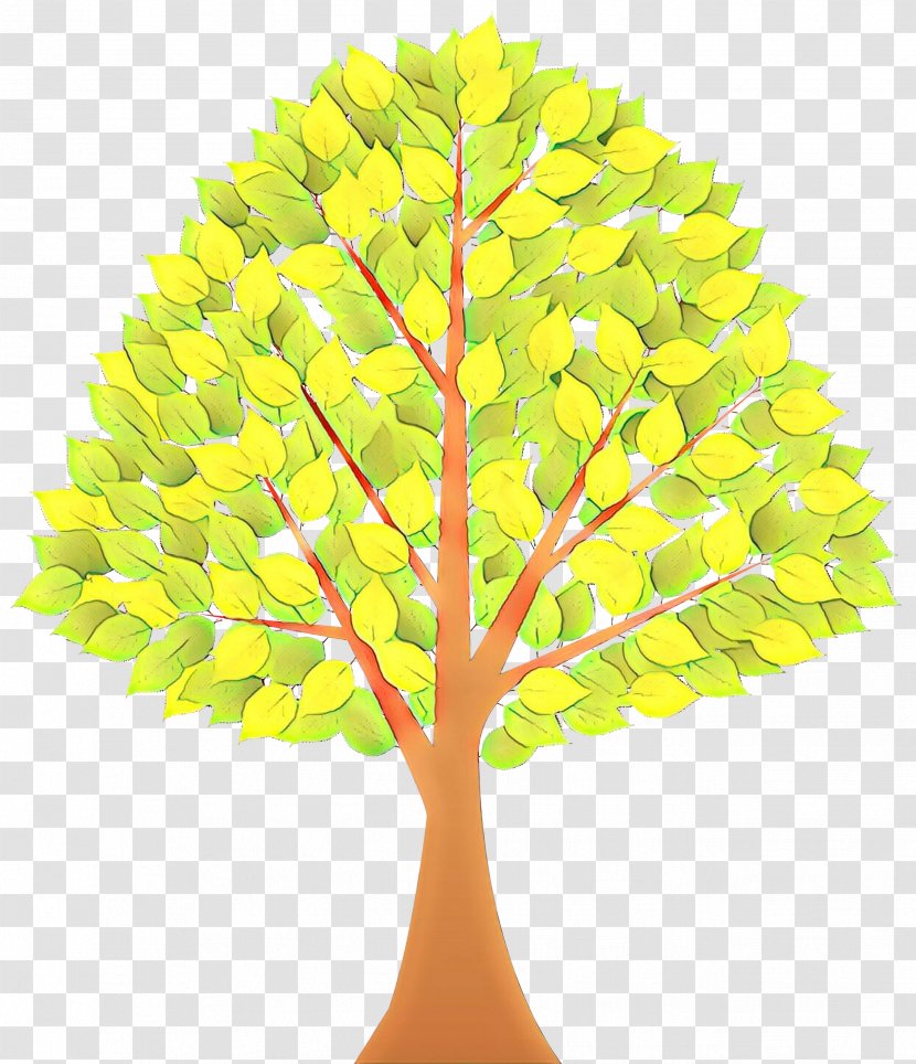 Plant Stem Maidenhair Tree Leaf Plants Branching - Plane - Yellow Transparent PNG