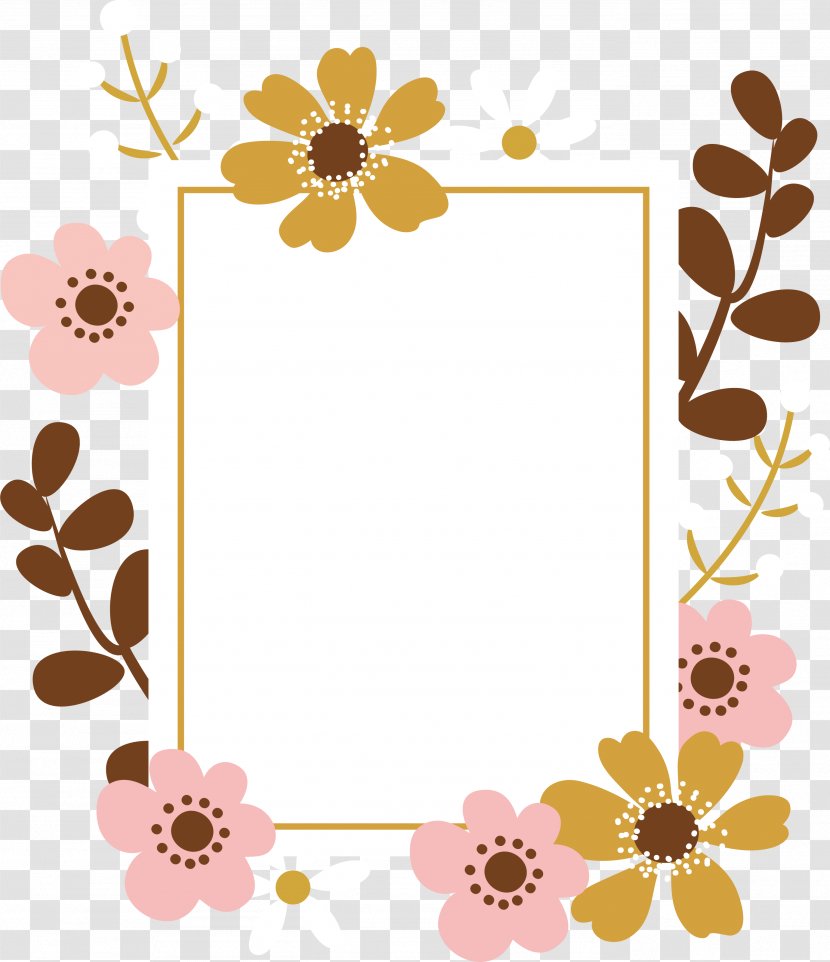 Picture Frames Download - Flowering Plant - Cartoon Flower Decorative Title Box Transparent PNG