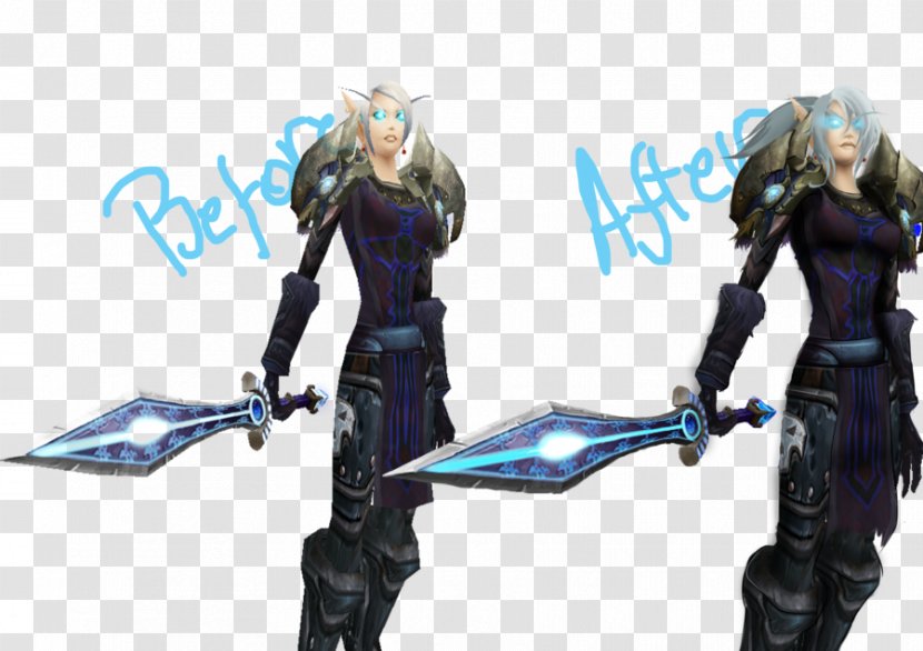 Death Knight Blood Elf Undead - Watercolor - Before And After Transparent PNG