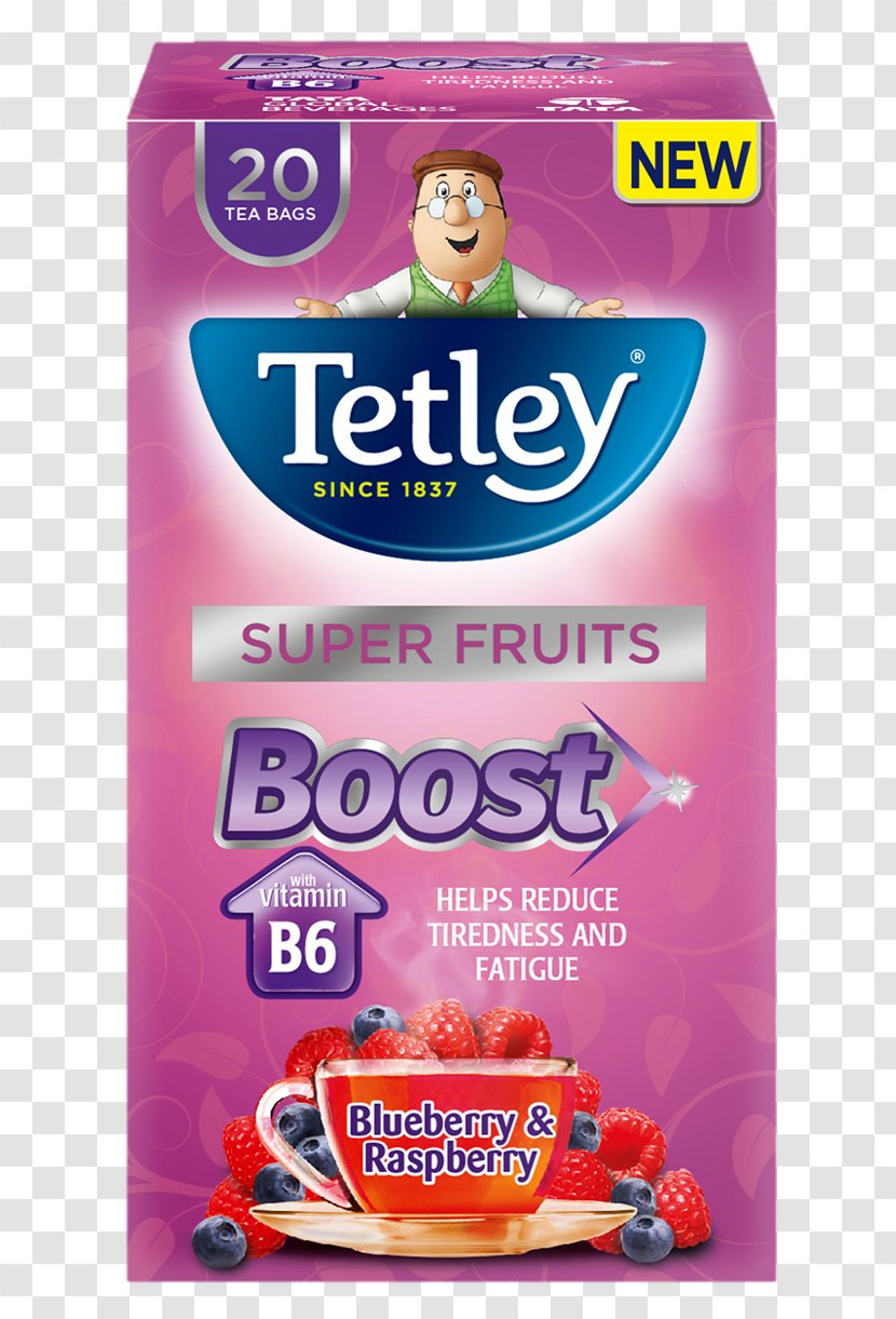 Green Tea Tetley Herbal Bag - Raspberry Transparent PNG