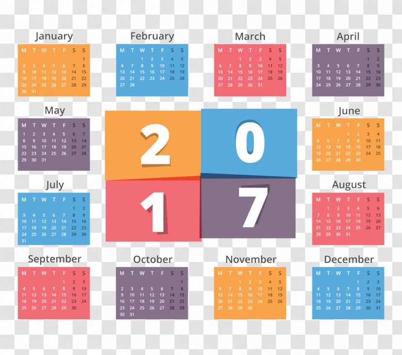 Calendar Stock Illustration - Office Supplies - Creative 2017 Transparent PNG