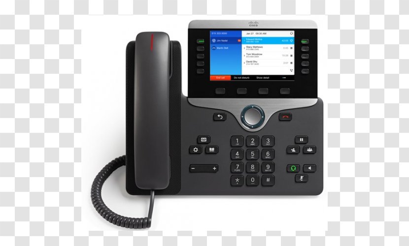 VoIP Phone Cisco Systems 8841 Telephone Session Initiation Protocol - Caller Id - Call Manager Transparent PNG