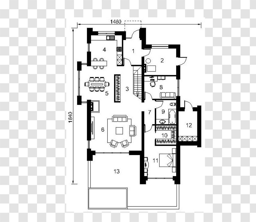 Floor Plan House Square Meter Building - Drawing Transparent PNG