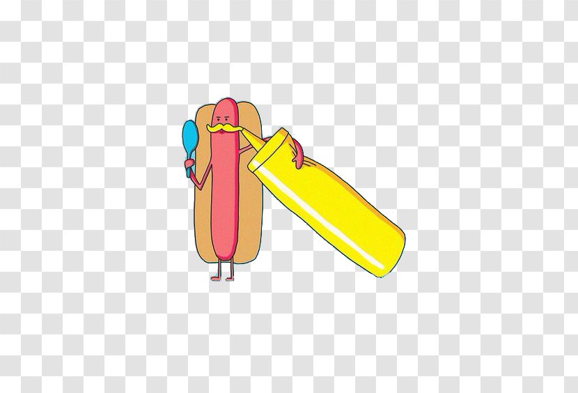 Hot Dog Sausage Cartoon Illustration Transparent PNG