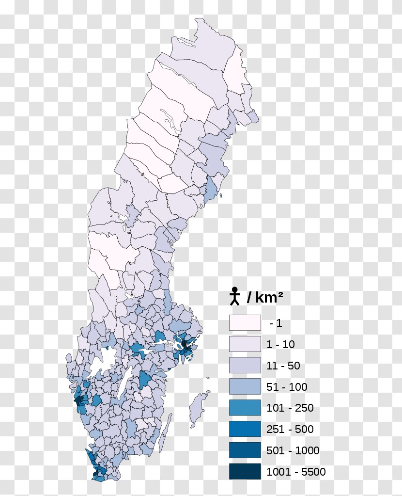 Sweden Map Population Density Swedish Language - Organism Transparent PNG