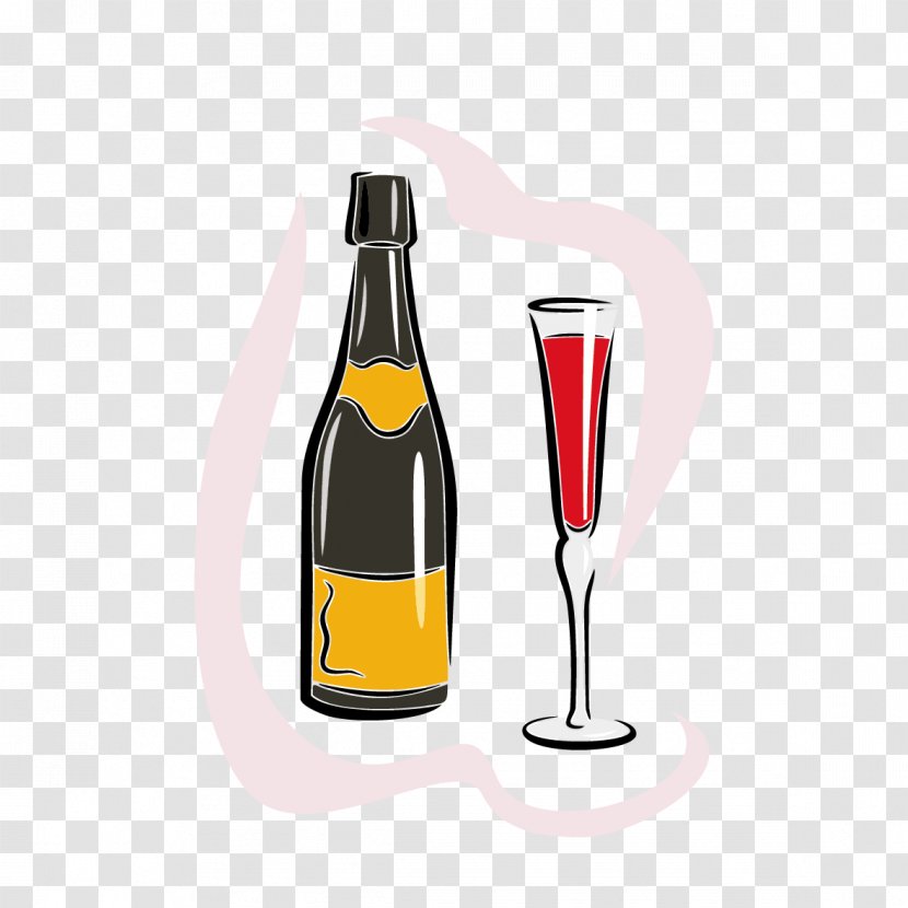 Champagne Wine Glass Bottle Hypertension - Bottles And Glasses Vector Transparent PNG