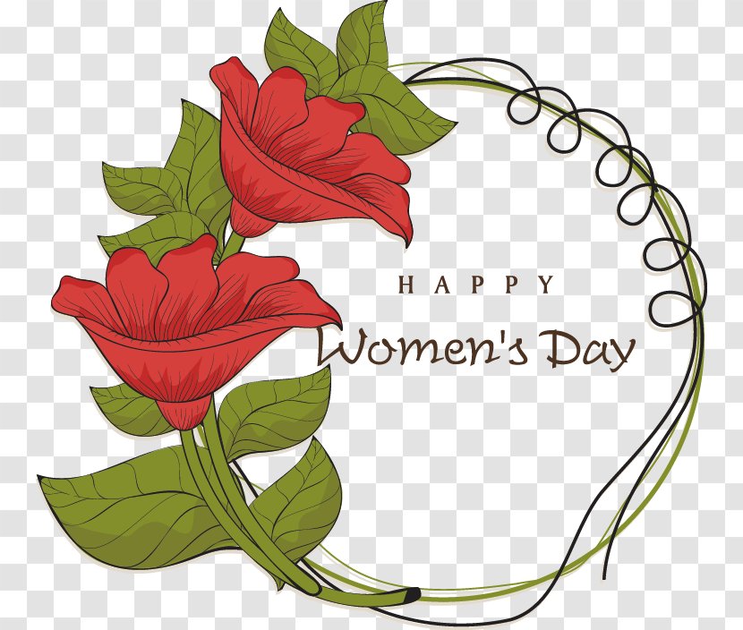 International Womens Day Euclidean Vector Clip Art - Flower Arranging - Women's Flowers Decorative Elements Transparent PNG