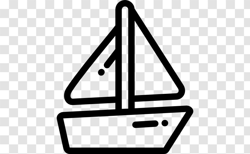 Toy Boat - Triangle - Black And White Transparent PNG