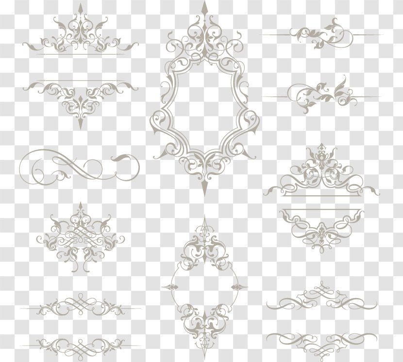 Motif - Symmetry - Vector Black Lines Decorative Motifs Transparent PNG