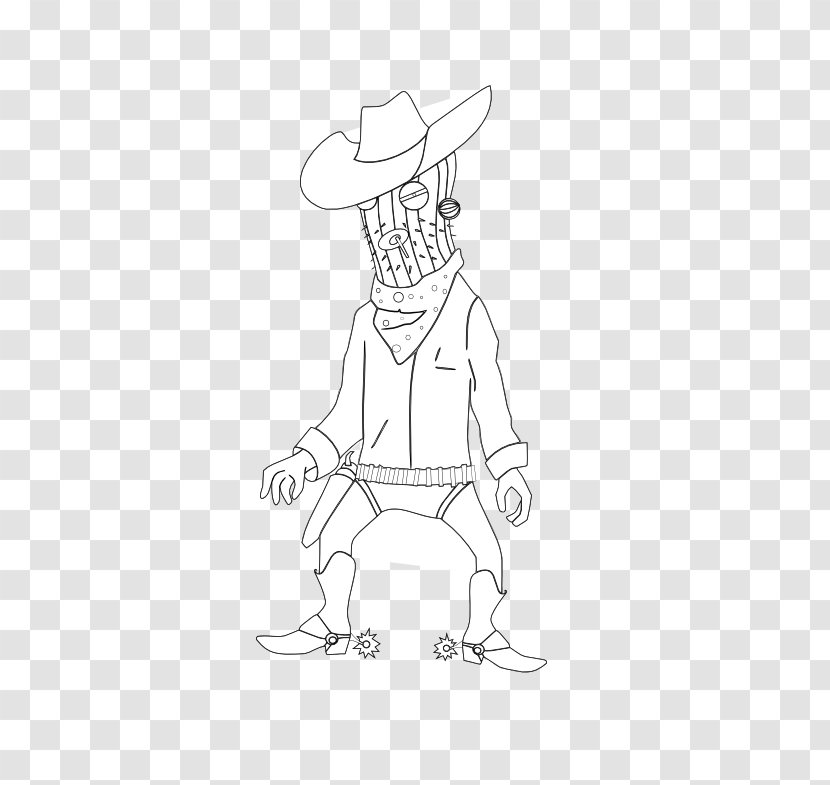 Cowboy Hat Sketch Clip Art Finger Illustration - Costume - Arizona Cactus Drawing Transparent PNG