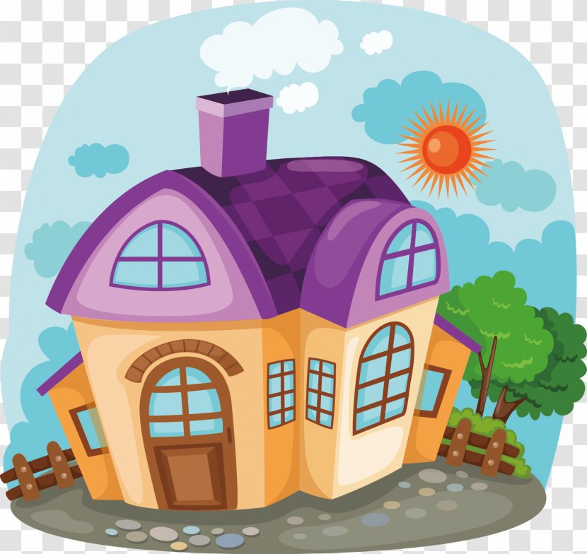 Design Home House Cartoon Illustration - Building - Beautifully Painted Decorative Transparent PNG