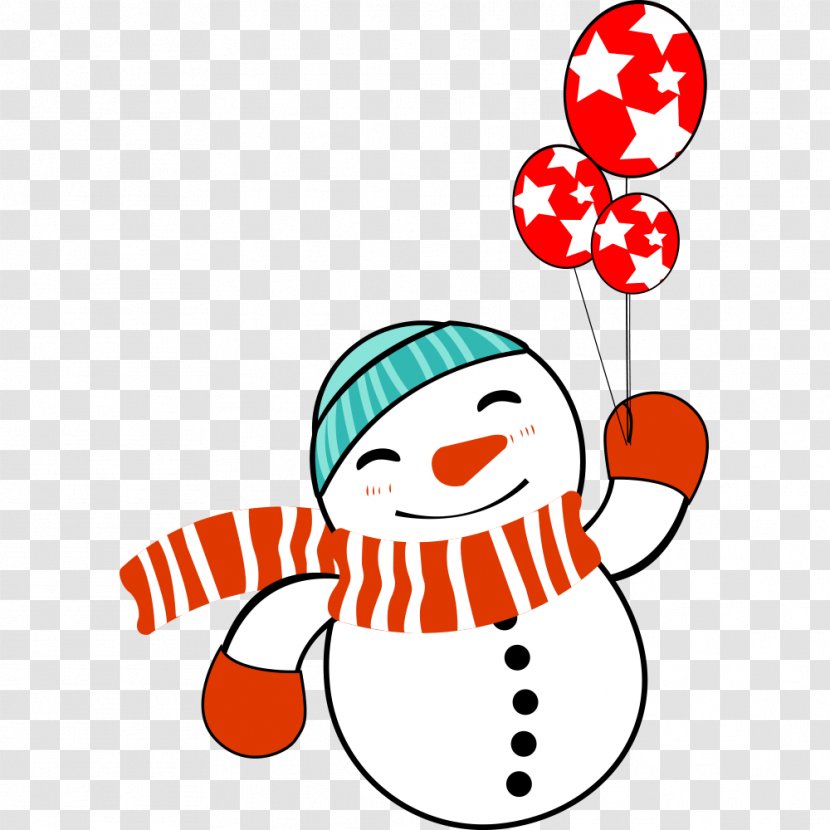 Christmas Snowman Adobe Illustrator - Tree - Holding Balloons Transparent PNG