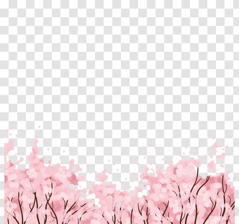 Euclidean Vector Cherry Blossom - Flower - Gorgeous Pink Blossoms Material Sea Transparent PNG