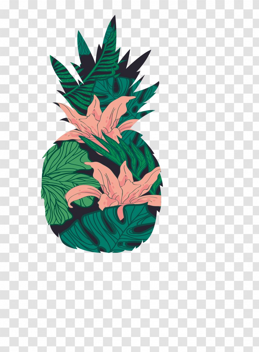 Icon - Iphone 6 - Tropical Flower Pineapple Pattern Transparent PNG