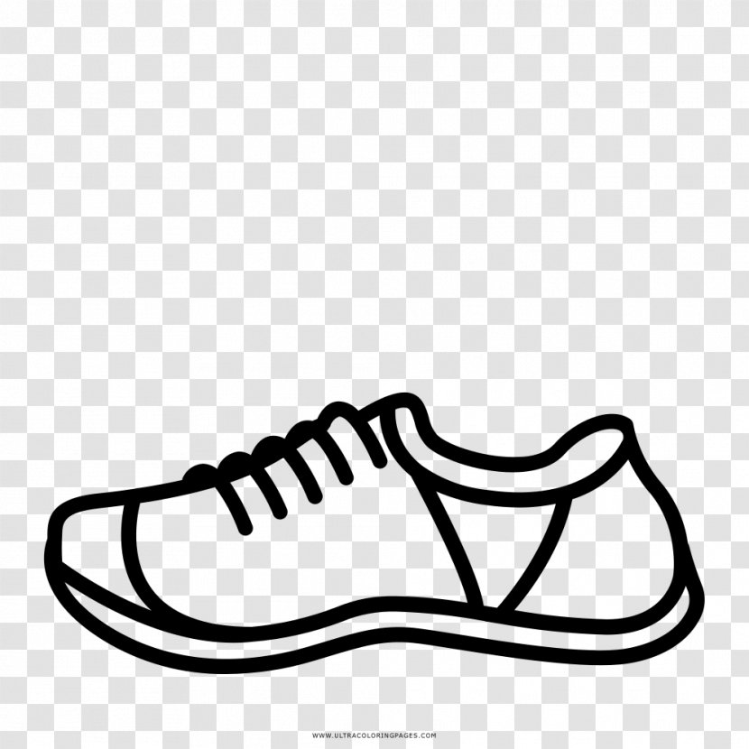 Shoe Drawing Sneakers Coloring Book Running - Black And White - Correr Transparent PNG