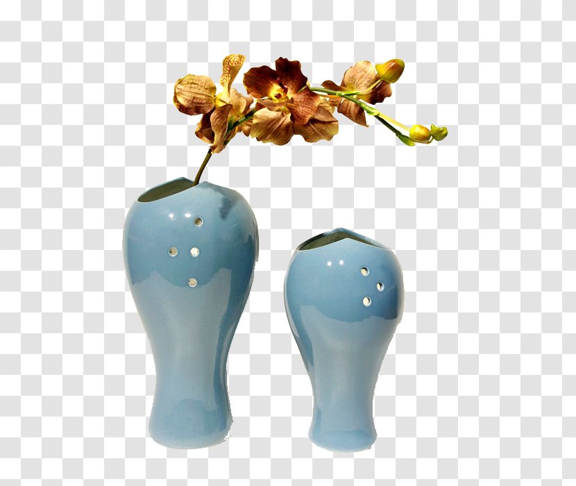 Vase Flower Bouquet Interior Design Services Designer - Chic Blue Transparent PNG