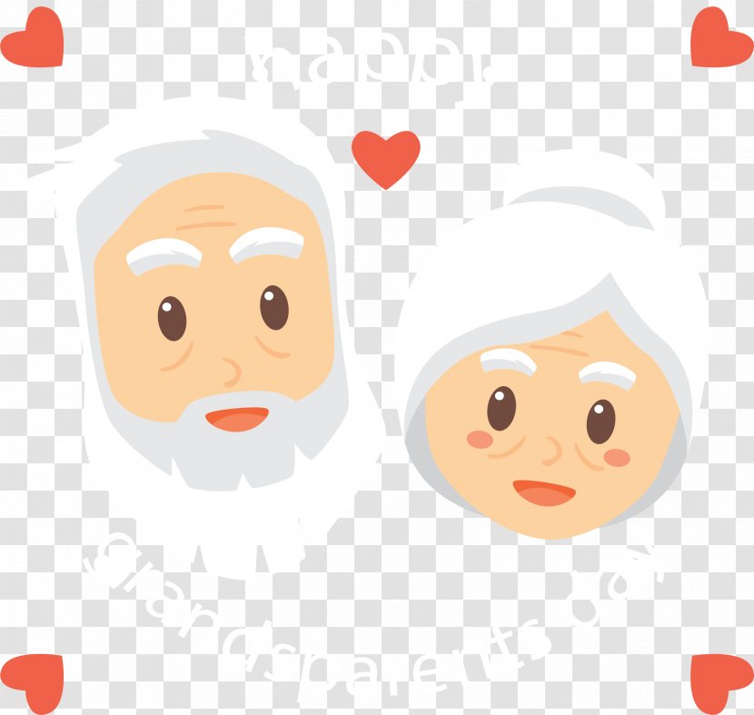 Couple Clip Art - Orange - Gray Hair Of The Old Transparent PNG