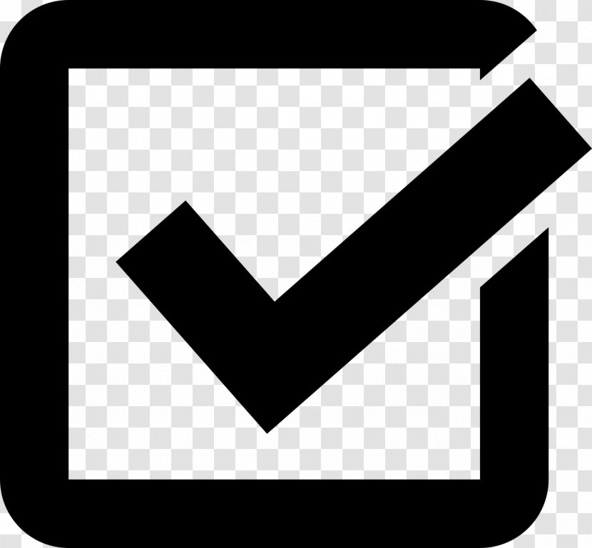 Checkbox Check Mark Clip Art - Black - Point Transparent PNG