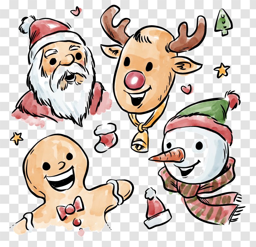 Reindeer Santa Claus F*ck The Law Christmas Clip Art - Gingerbread - Vector Transparent PNG