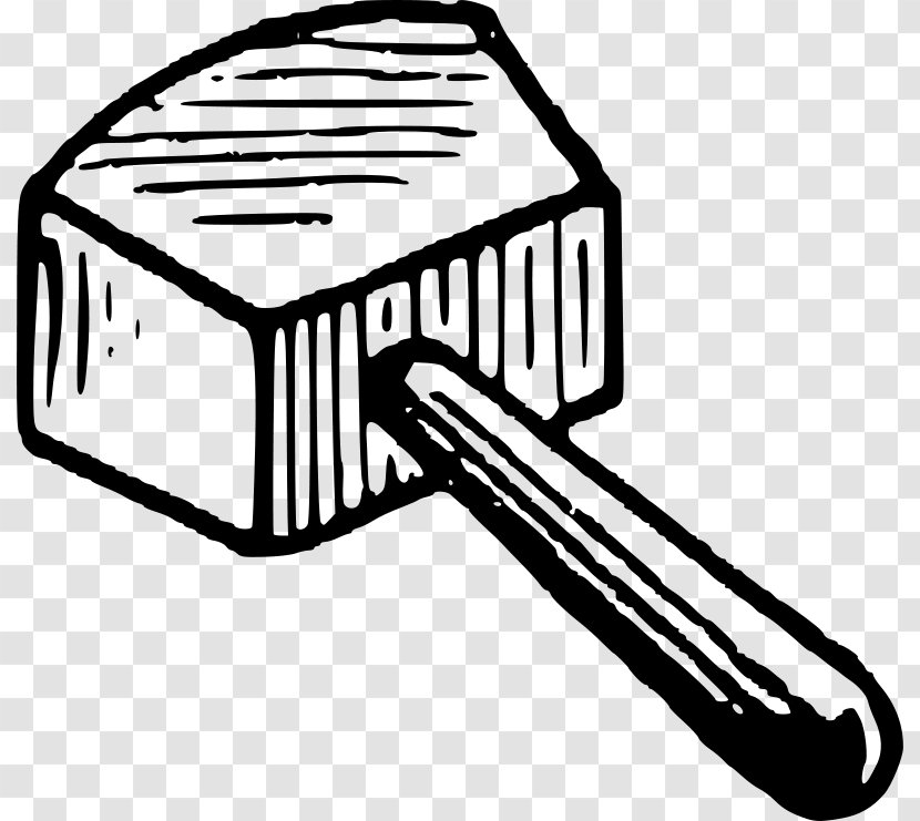 Percussion Mallet Drawing - Black And White Transparent PNG