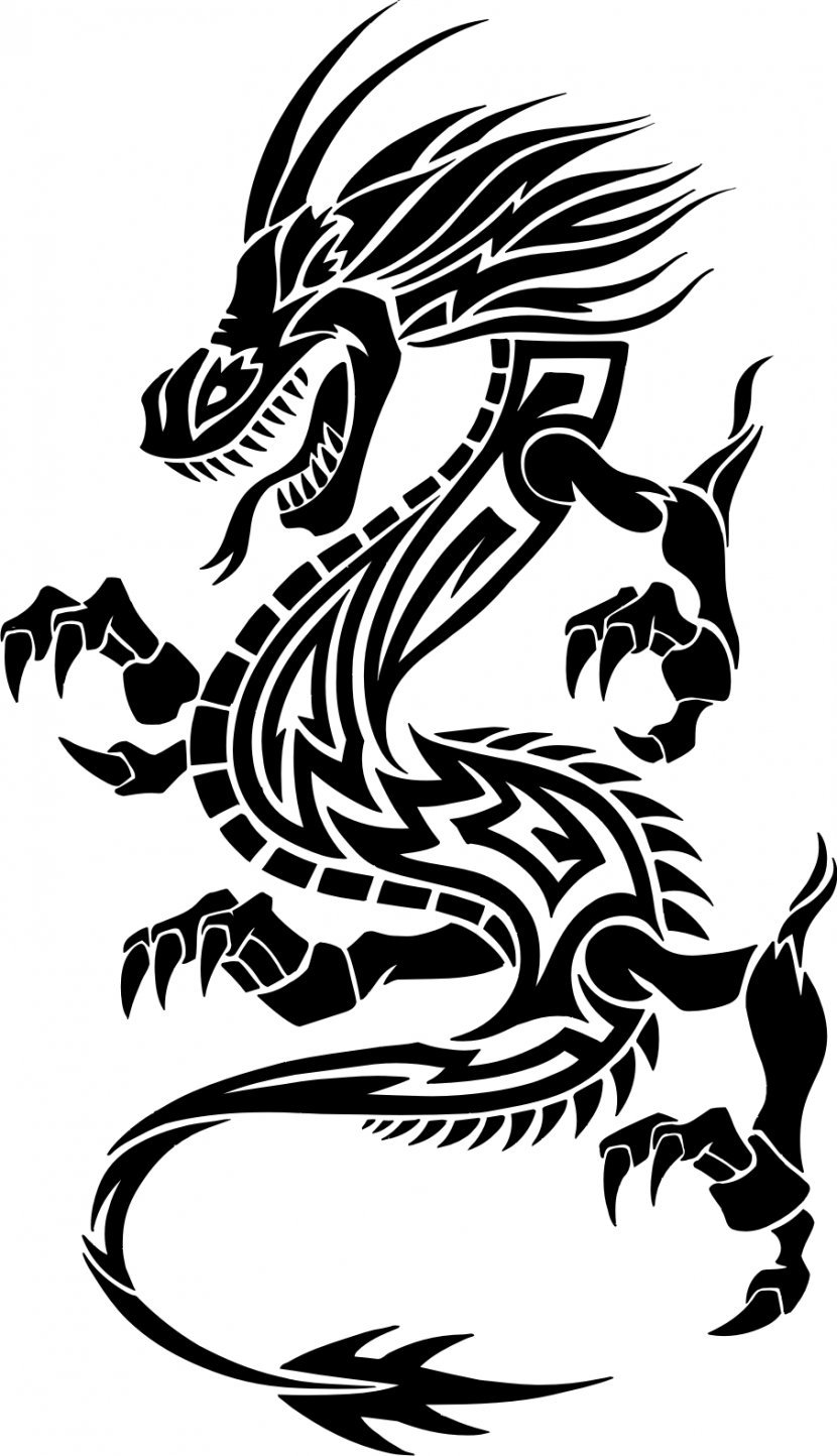 Chinese Dragon Pattern - Monochrome Photography - Style Transparent PNG