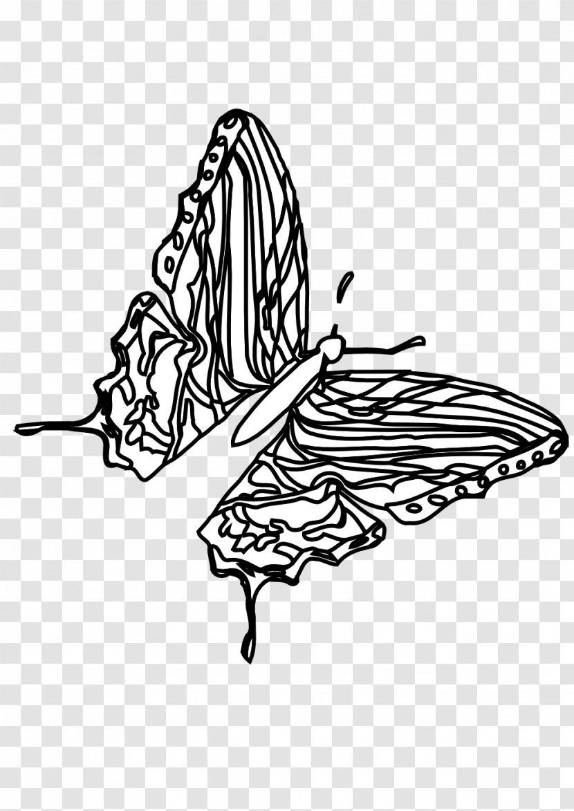 Butterfly Black And White Coloring Book Clip Art - Fictional Character Transparent PNG