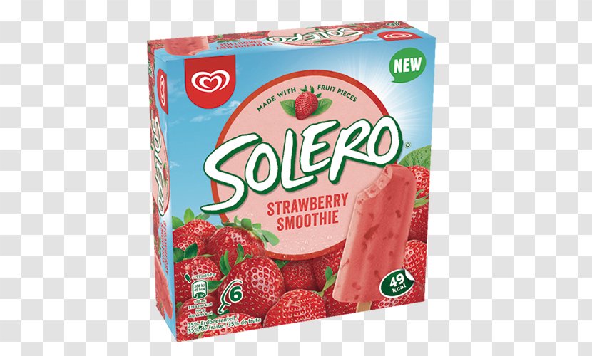 Smoothie Ice Cream Sorbet Strawberry Solero Transparent PNG