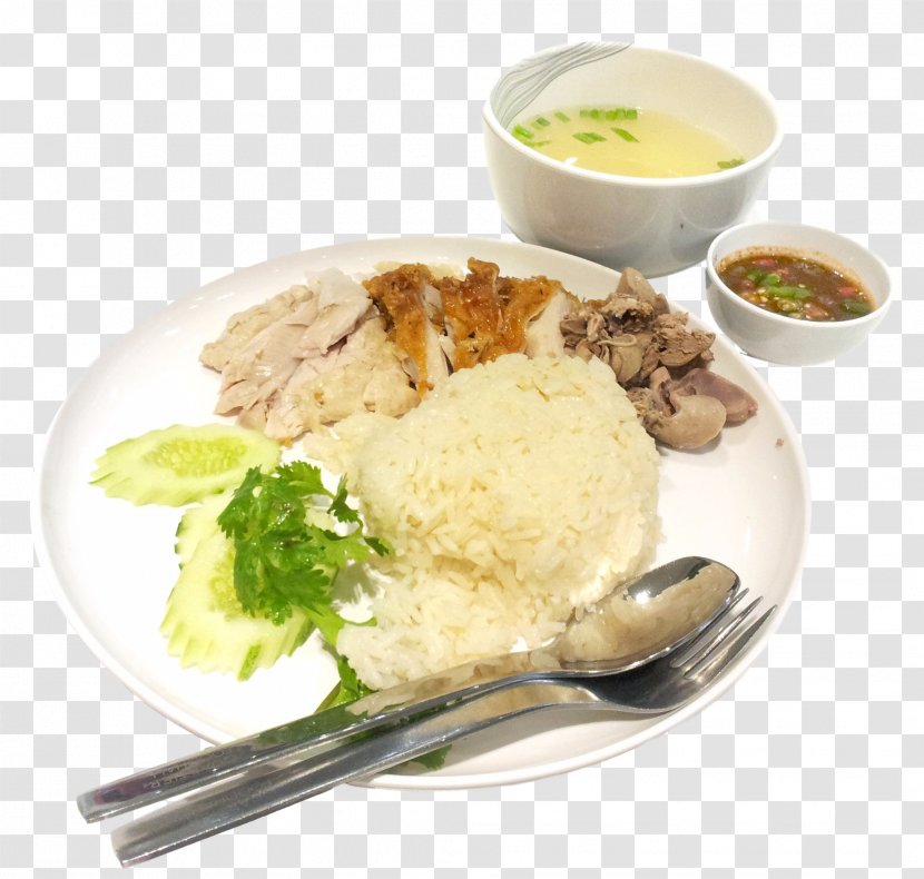 Hainanese Chicken Rice Cooked Food Lunch Dish - Asian Transparent PNG