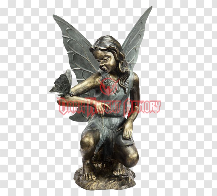 Bronze Sculpture Statue Figurine Garden Ornament - Butterfly Fairy Transparent PNG