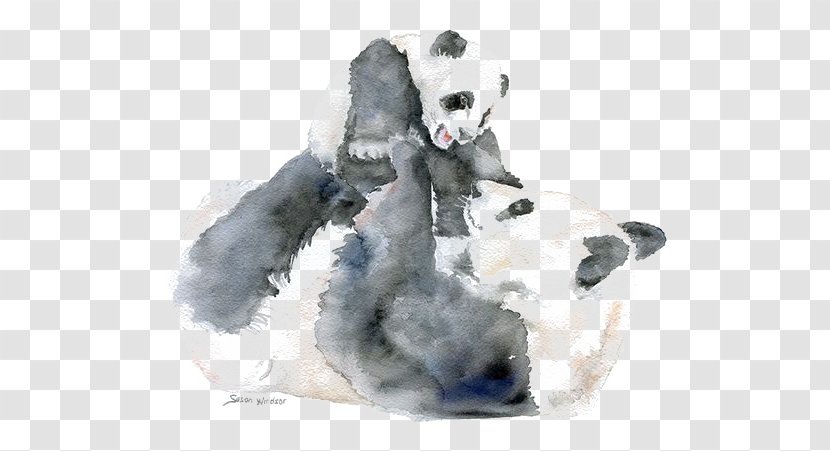 Giant Panda Bear Watercolor Painting Infant Mother Transparent PNG