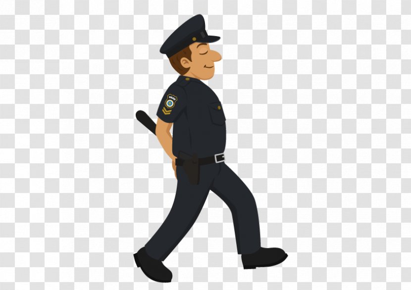 Police Officer Character Clip Art - Hand-painted Cartoon Policeman Transparent PNG