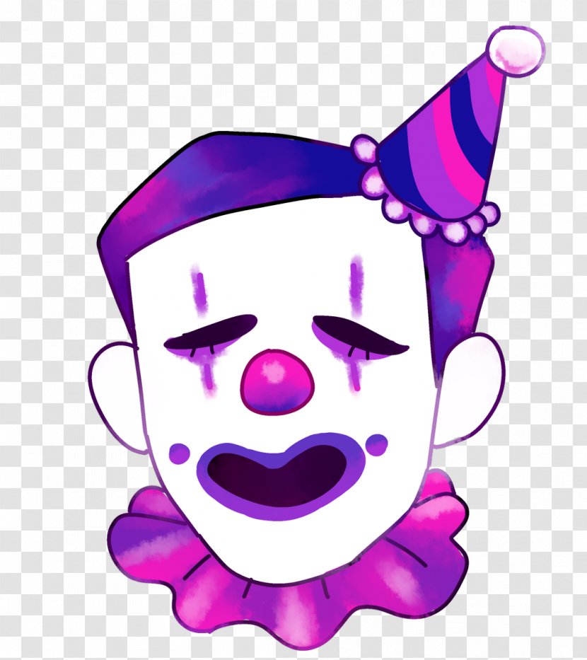 Clip Art Smiley Purple Character Fiction - Clown Sticker Transparent PNG