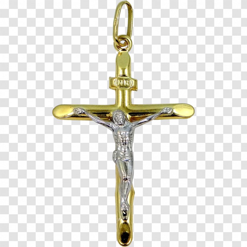 Crucifix Charms & Pendants Christian Cross Gold - Brass Transparent PNG