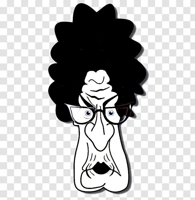 Hair Cartoon Head Black-and-white Animation - Fictional Character Transparent PNG